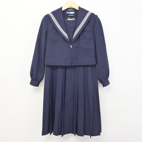 中古】福岡県 香椎第三中学校 女子制服 2点 (セーラー服・ジャンパー