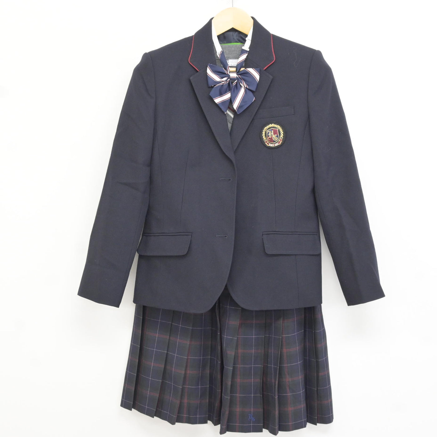 中古】大阪府 羽衣学園高等学校 女子制服 4点 (ブレザー・ニットベスト 