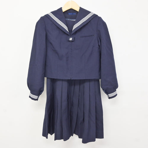 中古】広島県 宮浦中学校 女子制服 4点 (セーラー服・スカート