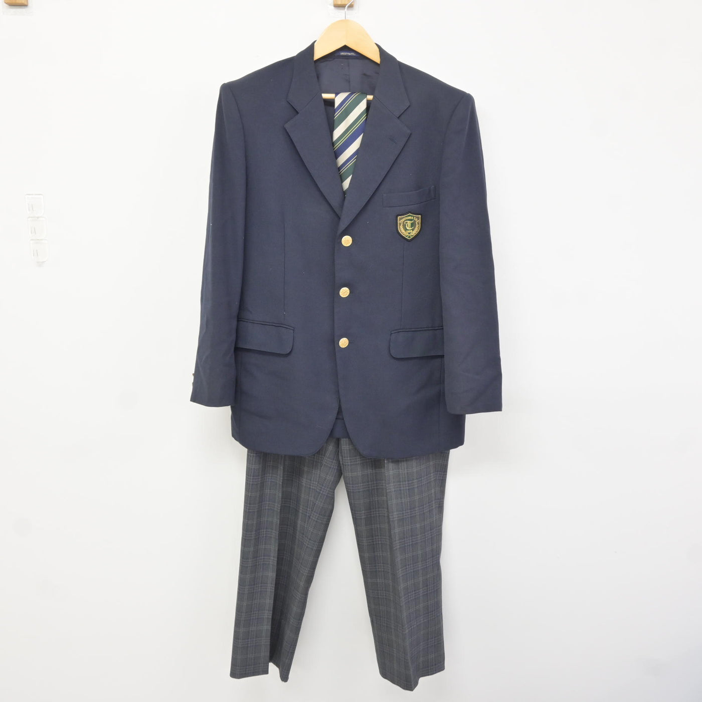 中古】茨城県 土浦工業高等学校 男子制服 3点 (ブレザー・ズボン 