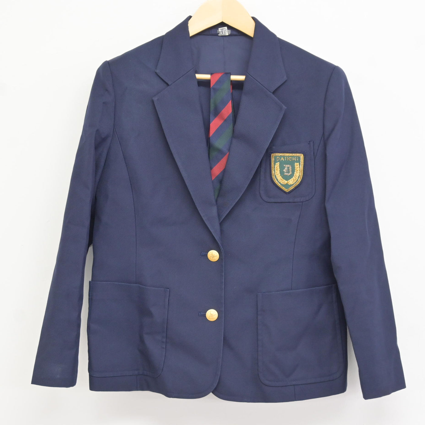 中古】福岡県 福岡第一高等学校 女子制服 3点 (ブレザー・スカート 