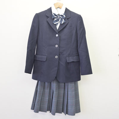 【中古】神奈川県 鶴見大学附属中学校 女子制服 4点 (ブレザー・シャツ・スカート) sf120042