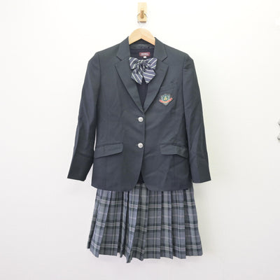 【中古】神奈川県 馬堀中学校 女子制服 4点 (ブレザー・ニット・スカート) sf120068