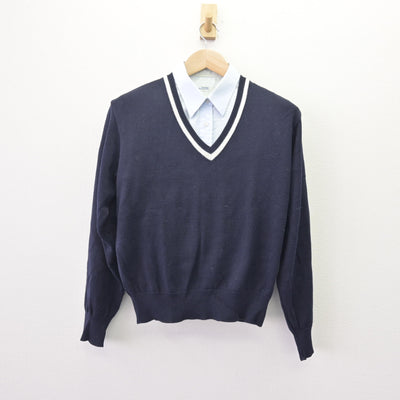 【中古】福井県 福井南高等学校 女子制服 2点 (ニット・シャツ) sf120074