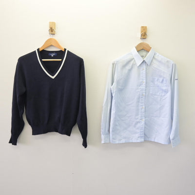 【中古】福井県 福井南高等学校 女子制服 2点 (ニット・シャツ) sf120074