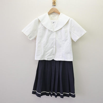 【中古】福島県 いわき市立泉中学校 女子制服 2点 (セーラー服・スカート) sf120081