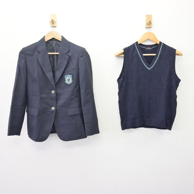 【中古】北海道 厚別南中学校 女子制服 4点 (ブレザー・ニットベスト・スカート) sf120087