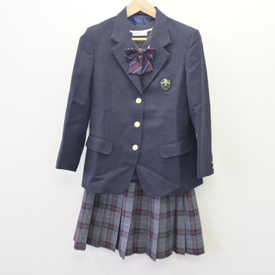 【中古】北海道 義務教育学校福移学園 女子制服 4点 (ブレザー・ニットベスト・スカート) sf120100