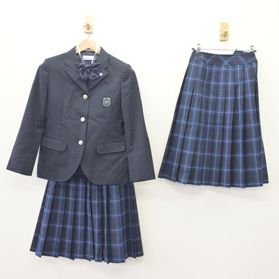 【中古】福岡県 福岡講倫館高等学校 女子制服 4点 (ブレザー・スカート) sf120134