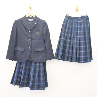 【中古】福岡県 福岡講倫館高等学校 女子制服 4点 (ブレザー・スカート) sf120135