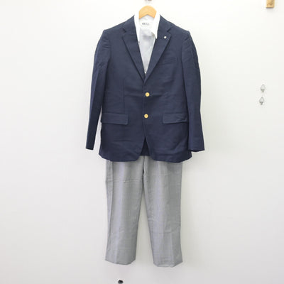 【中古】静岡県 藤枝明誠中学校・高等学校 男子制服 5点 (ブレザー・シャツ・ズボン) sf120141