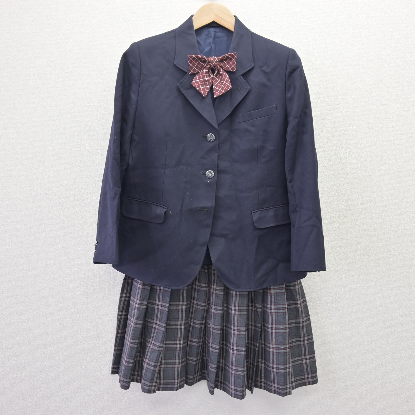 【中古】宮崎県 都城聖ドミニコ学園高等学校 女子制服 3点 (ブレザー・スカート) sf120160