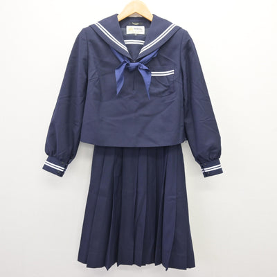 【中古】静岡県 大井川中学校 女子制服 3点 (セーラー服・スカート) sf120176