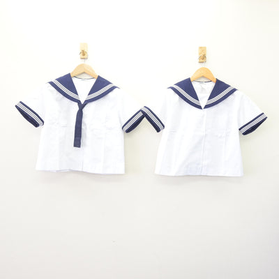 【中古】佐賀県 嬉野中学校 女子制服 4点 (セーラー服・スカート) sf120185