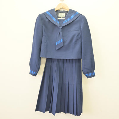 【中古】千葉県 岩名中学校 女子制服 4点 (セーラー服・スカート) sf120191