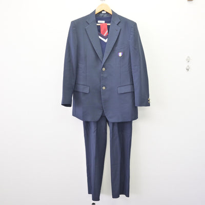 【中古】岡山県 おかやま山陽高等学校 男子制服 4点 (ブレザー・ニット・ズボン) sf120198