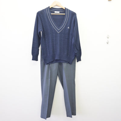 【中古】愛知県 愛知高等学校 男子制服 5点 (ブレザー・ニット・ズボン) sf120265