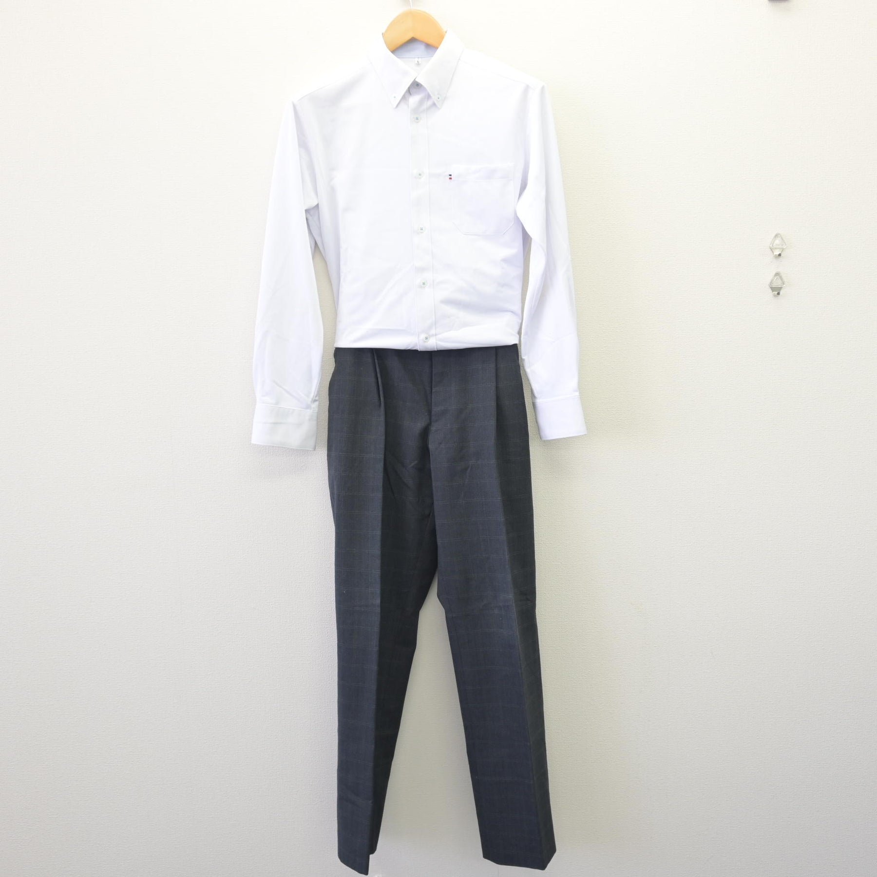 中古】京都府 福知山成美高等学校 男子制服 2点 (シャツ・ズボン