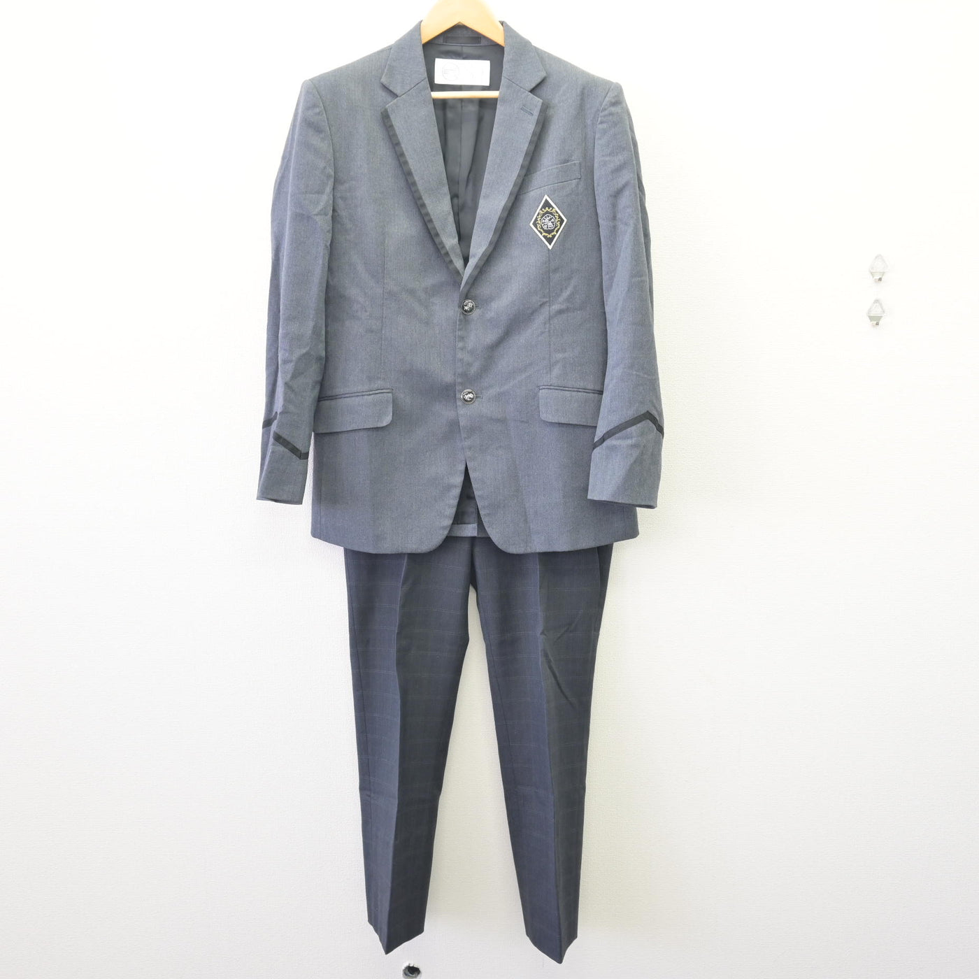 中古】京都府 福知山成美高等学校 男子制服 2点 (ブレザー・ズボン 