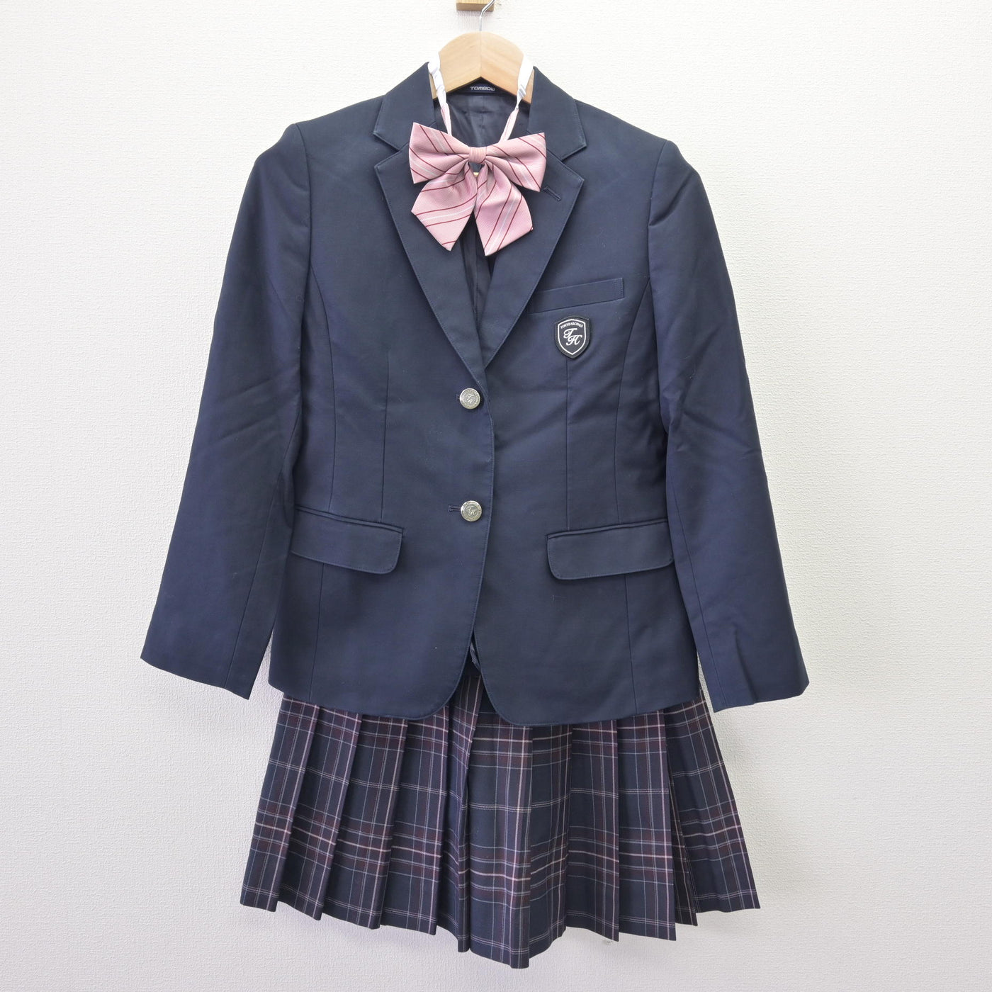 【中古】東京都 帝京八王子中学校・高等学校 女子制服 4点 (ブレザー・ニット・スカート) sf120318