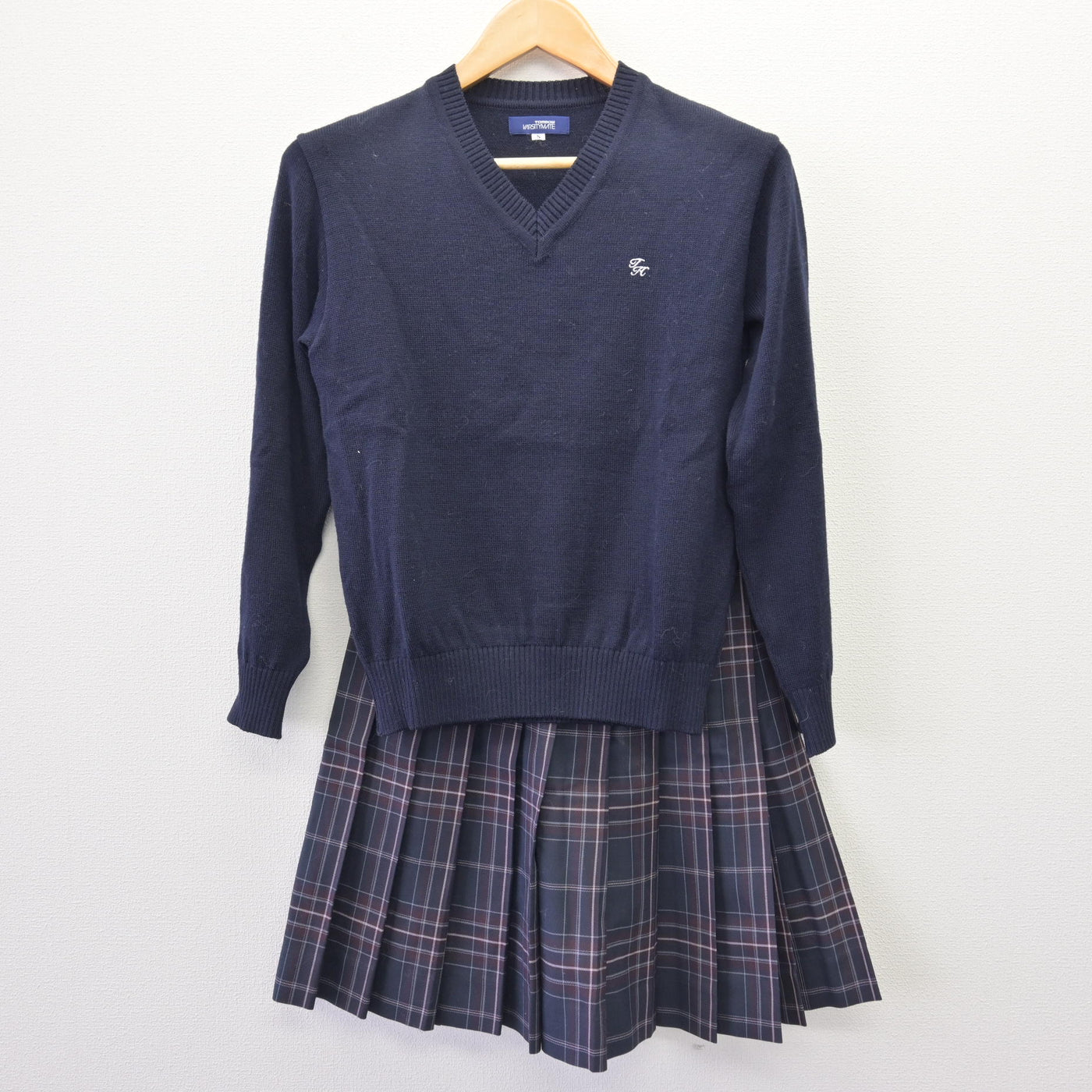 【中古】東京都 帝京八王子中学校・高等学校 女子制服 4点 (ブレザー・ニット・スカート) sf120318