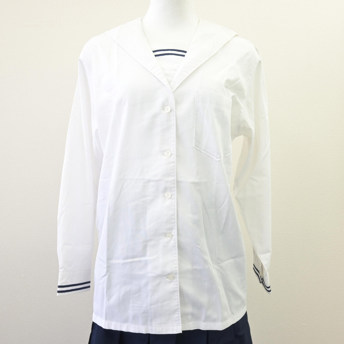 【中古】岡山県 就実高等学校 女子制服 4点 (ブレザー・ベスト・セーラー服・スカート) sf120322