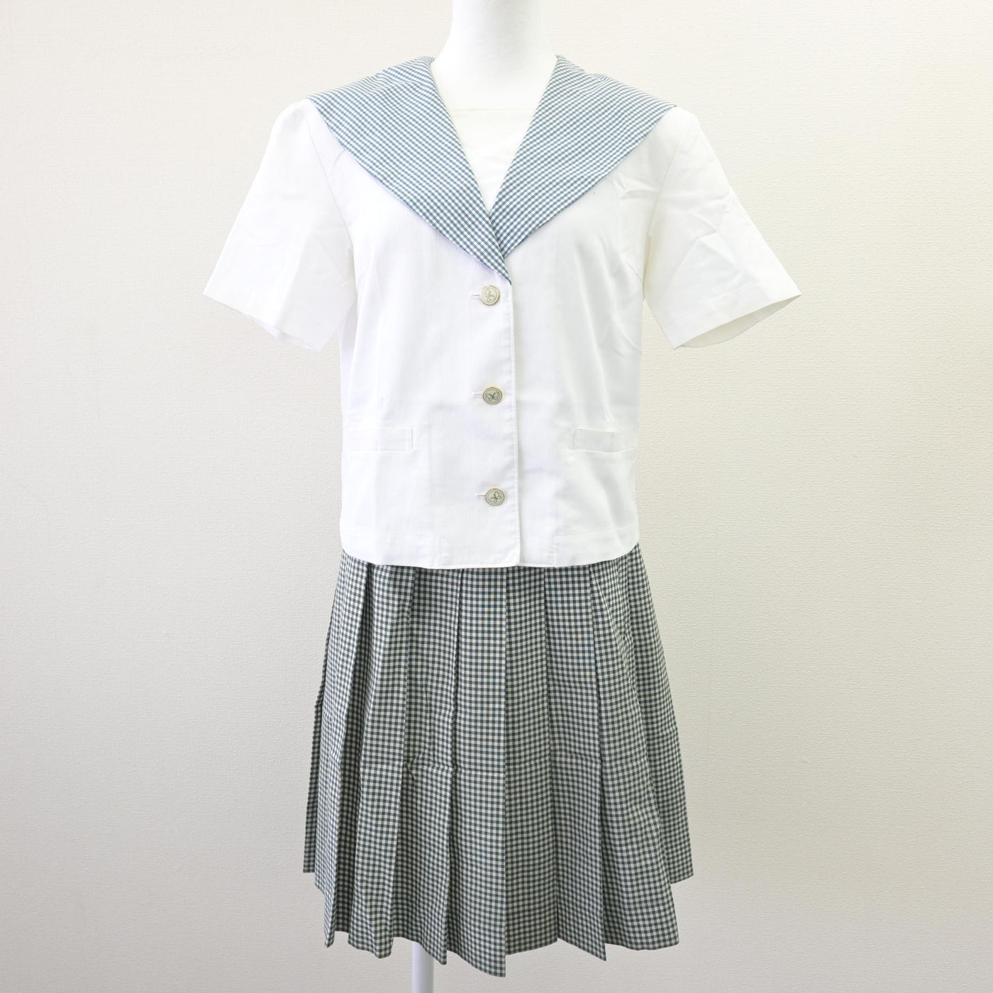 【中古】岡山県 就実高等学校 女子制服 3点 (セーラー服・スカート) sf120323