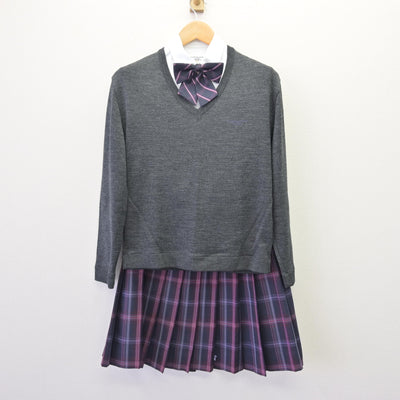 【中古】埼玉県 秋草学園高等学校 女子制服 5点 (ブレザー・ニット・シャツ・スカート) sf120332