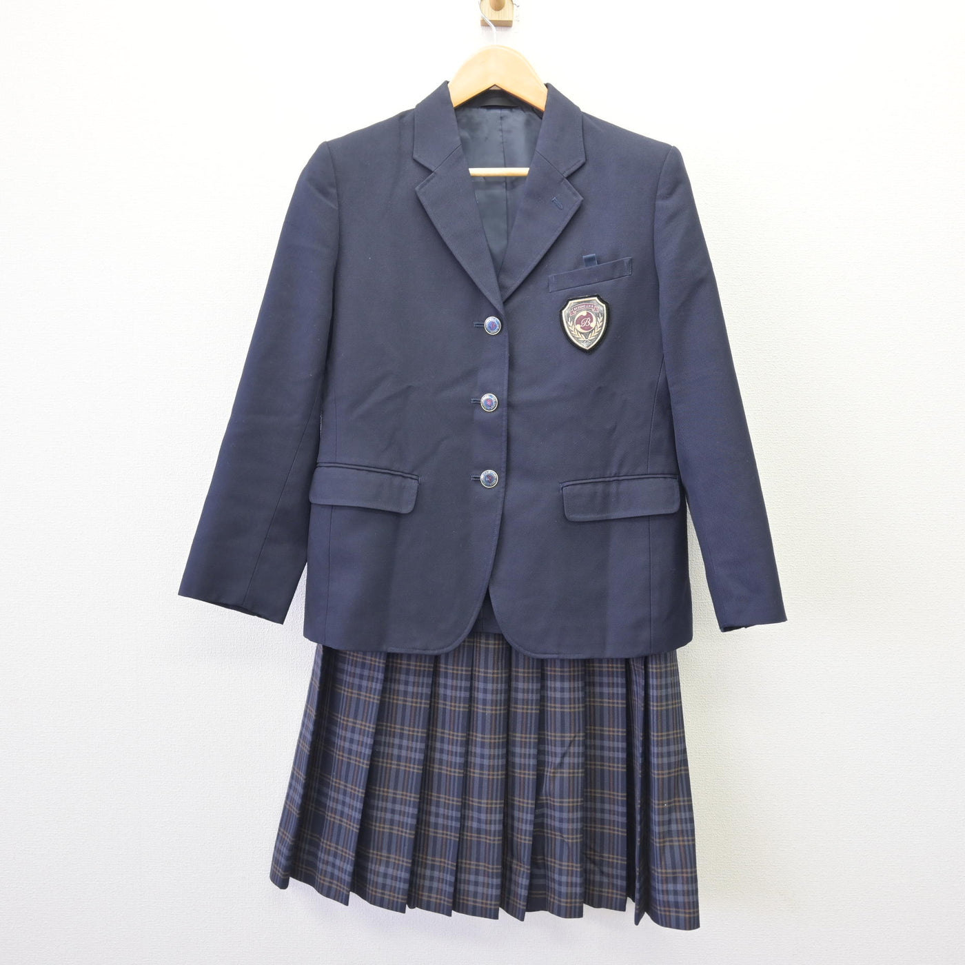 【中古】兵庫県 三木市立別所中学校 女子制服 2点 (ブレザー・スカート) sf120334