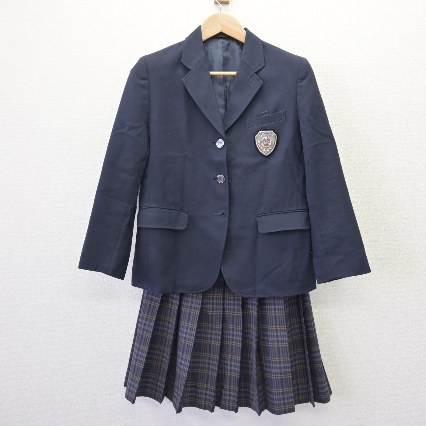 【中古】兵庫県 三木市立別所中学校 女子制服 2点 (ブレザー・スカート) sf120335