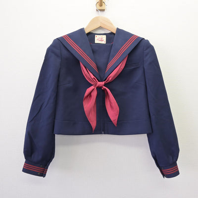 【中古】福岡県 企救中学校 女子制服 3点 (セーラー服・ジャンパースカート) sf120360