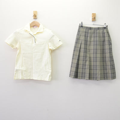【中古】茨城県 土浦日本大学高等学校 女子制服 2点 (シャツ・スカート) sf120400