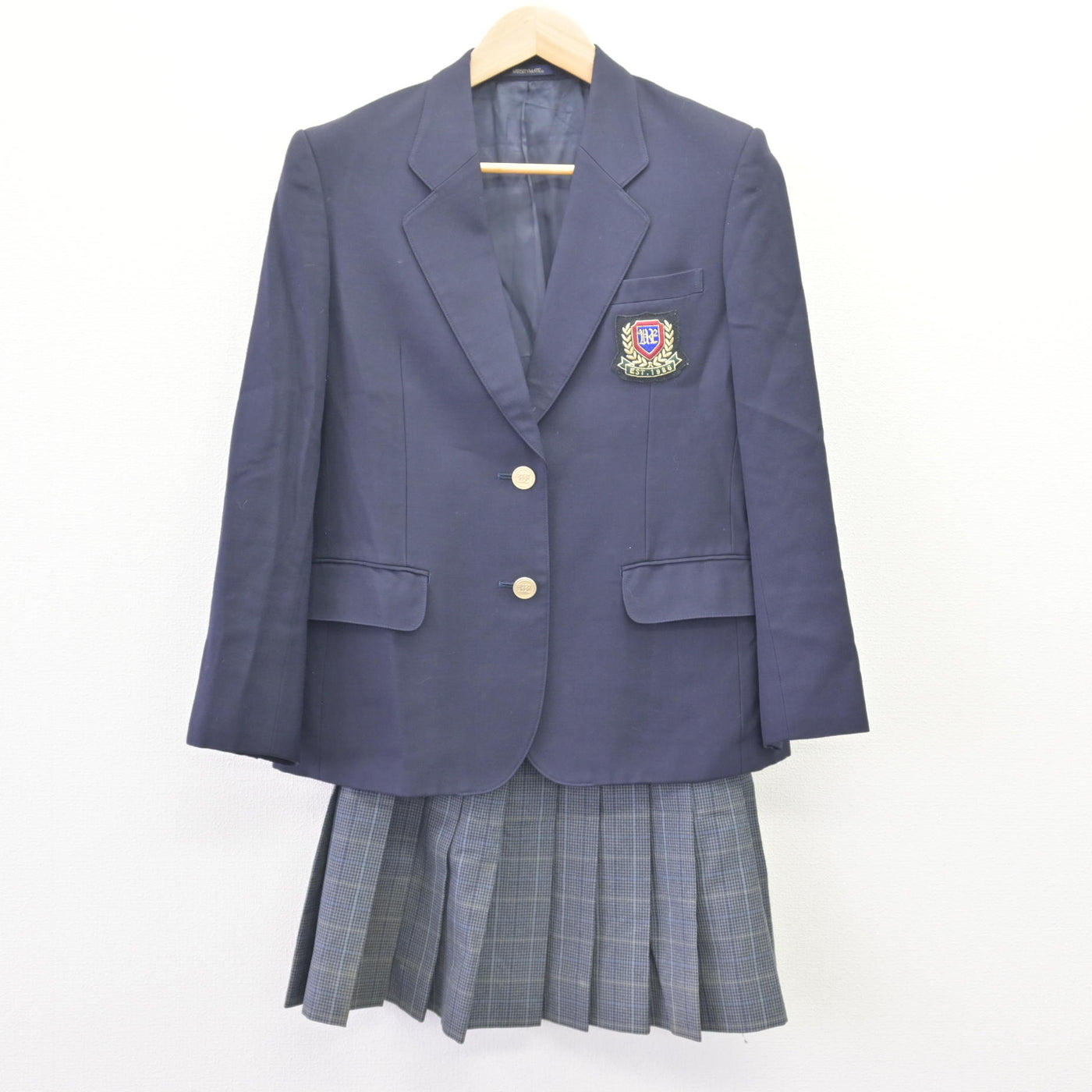 【中古】茨城県 牛久栄進高等学校 女子制服 2点 (ブレザー・スカート) sf120406