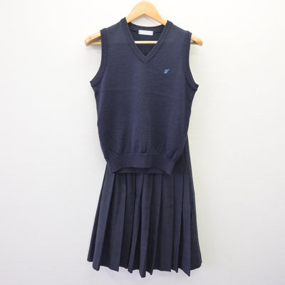 【中古】北海道 勇舞中学校 女子制服 4点 (ニットベスト・ブレザー・スカート) sf120444