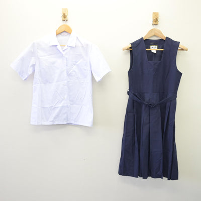【中古】千葉県 柏第四中学校 女子制服 2点 (シャツ・ジャンパースカート) sf120467