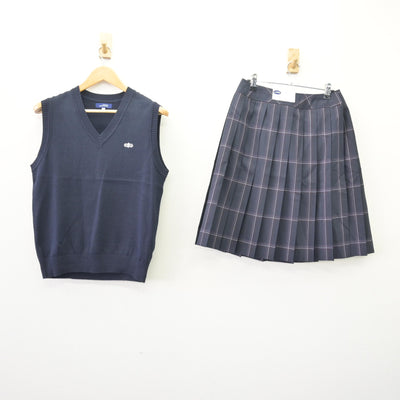 【中古】東京都 赤塚第一中学校 女子制服 2点 (ニットベスト・スカート) sf120472