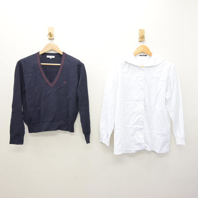 【中古】栃木県 文星女子高等学校 女子制服 3点 (ニット・セーラー服) sf120513