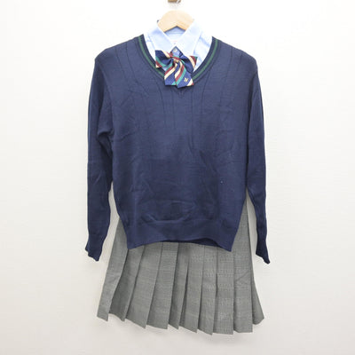 【中古】神奈川県 横浜創英高等学校 女子制服 5点 (ブレザー・ニット・シャツ・スカート) sf120526