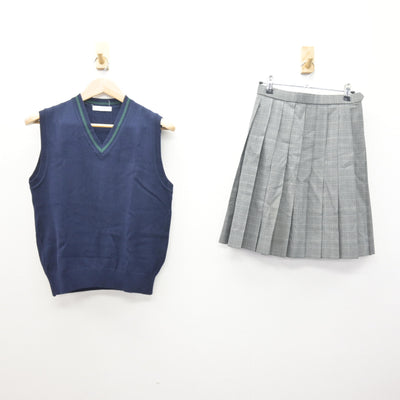 【中古】神奈川県 横浜創英高等学校 女子制服 2点 (ニットベスト・スカート) sf120527