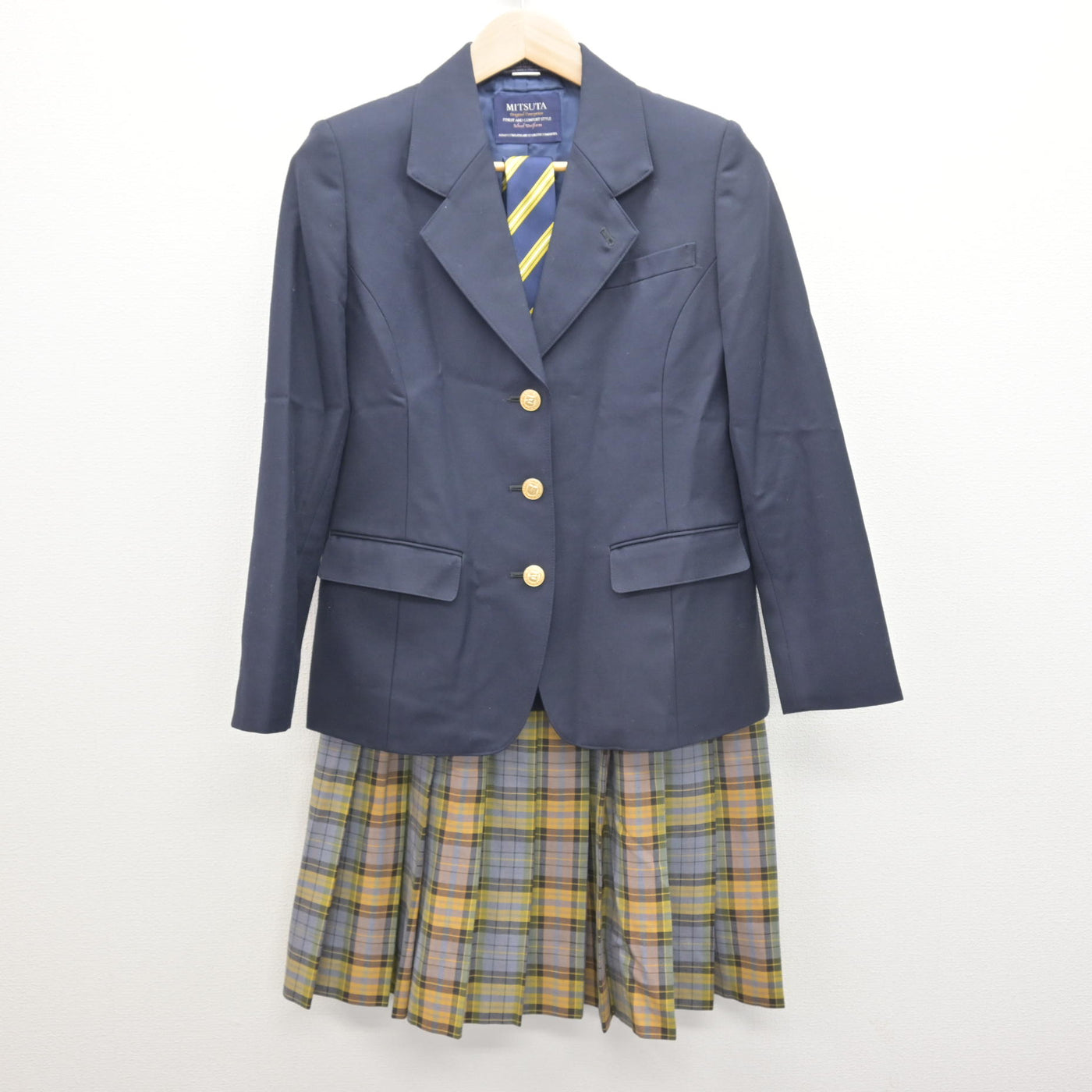 【中古】熊本県 開新高等学校 女子制服 4点 (ブレザー・スカート) sf120536