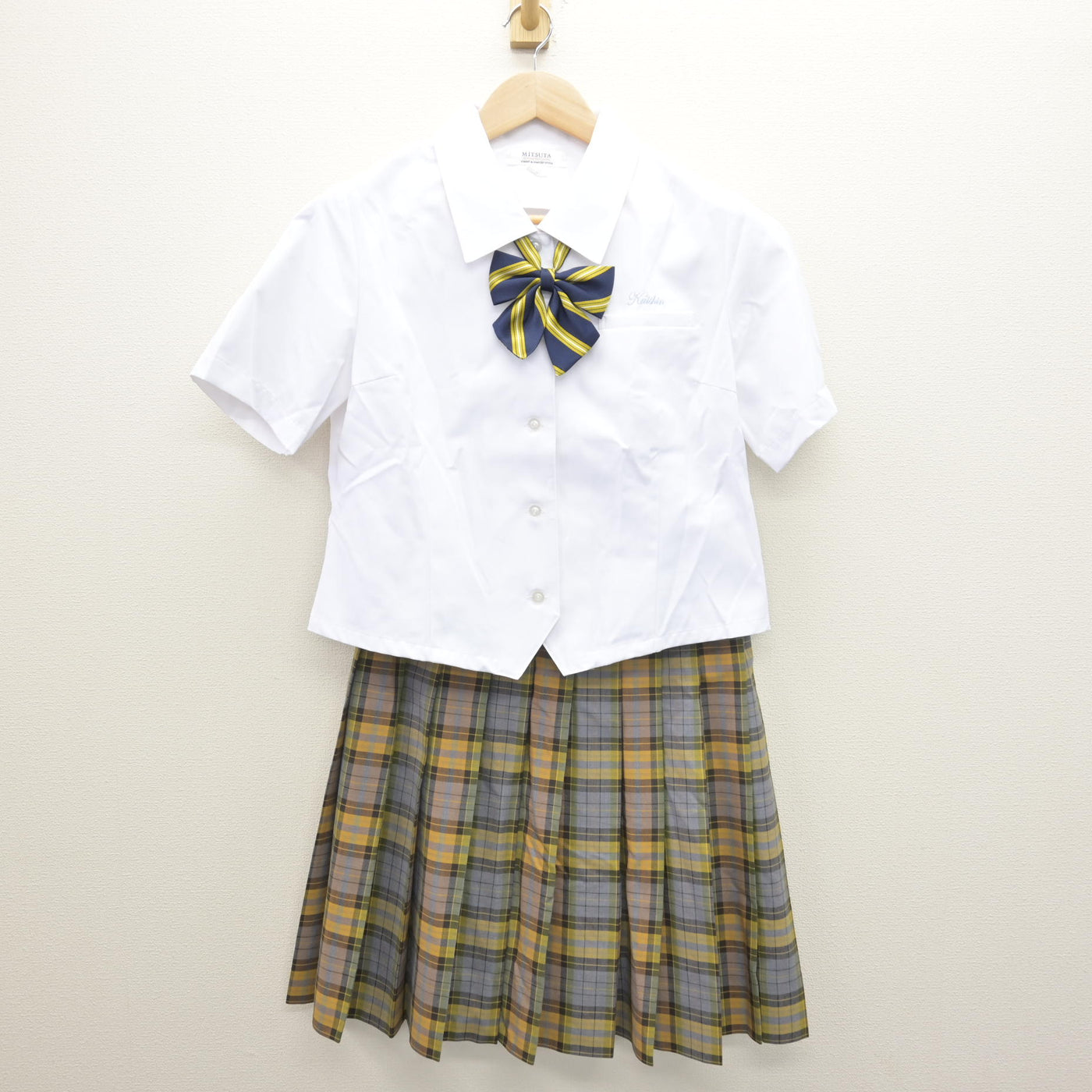 【中古】熊本県 開新高等学校 女子制服 3点 (ブラウス・スカート) sf120537