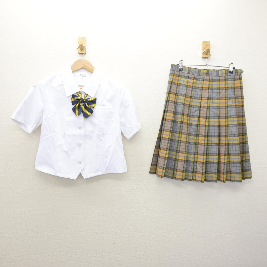 中古】熊本県 開新高等学校 女子制服 3点 (ブラウス・スカート 