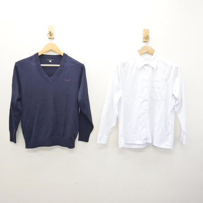 【中古】熊本県 開新高等学校 女子制服 2点 (ニット・シャツ) sf120538