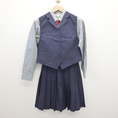 【中古】愛知県 藤ノ花女子高等学校 女子制服 5点 (ブレザー・ベスト・シャツ・スカート) sf120564