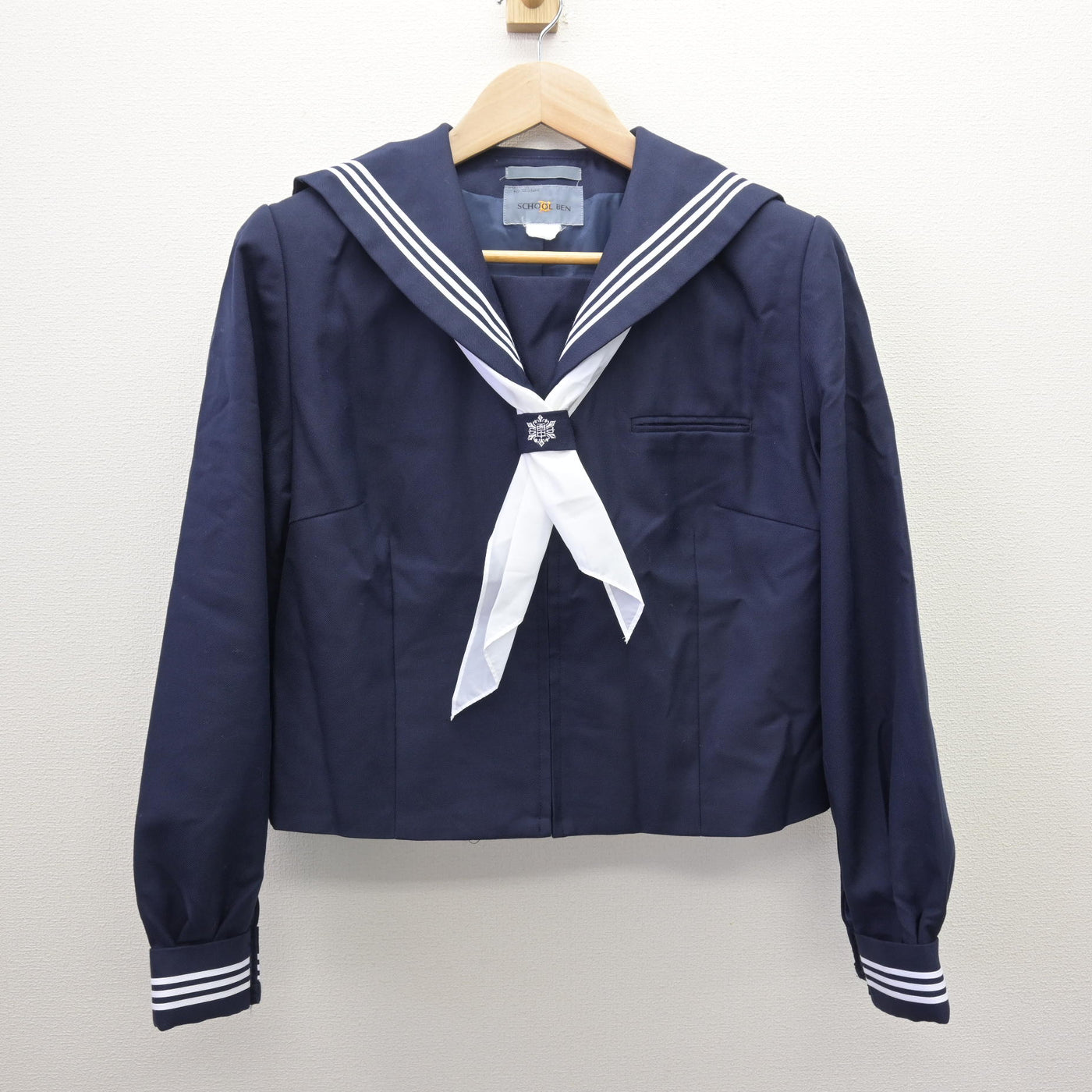 【中古】埼玉県 川口市立西中学校 女子制服 3点 (セーラー服・ジャンパースカート) sf120568