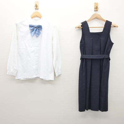 【中古】京都府 京都聖母学院中学校 女子制服 5点 (ブレザー・シャツ・ジャンパースカート) sf120626