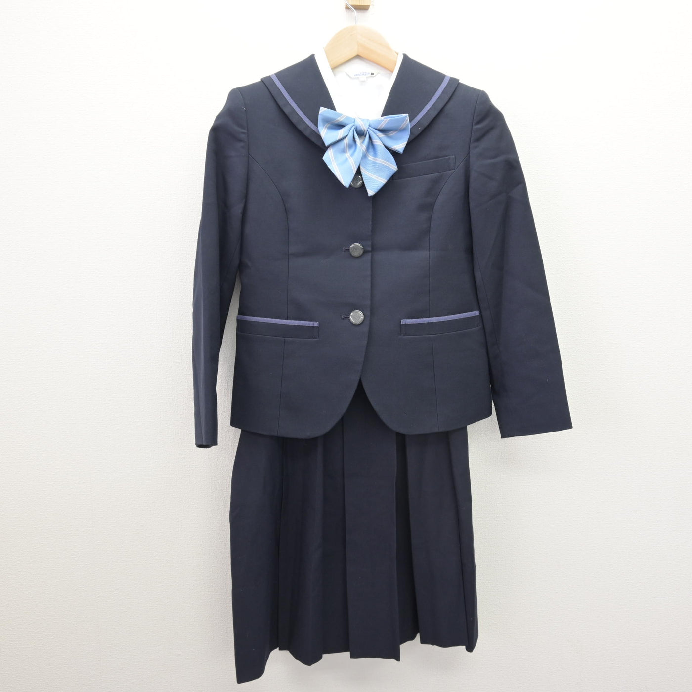 【中古】京都府 京都聖母学院中学校 女子制服 5点 (ブレザー・シャツ・ジャンパースカート) sf120631