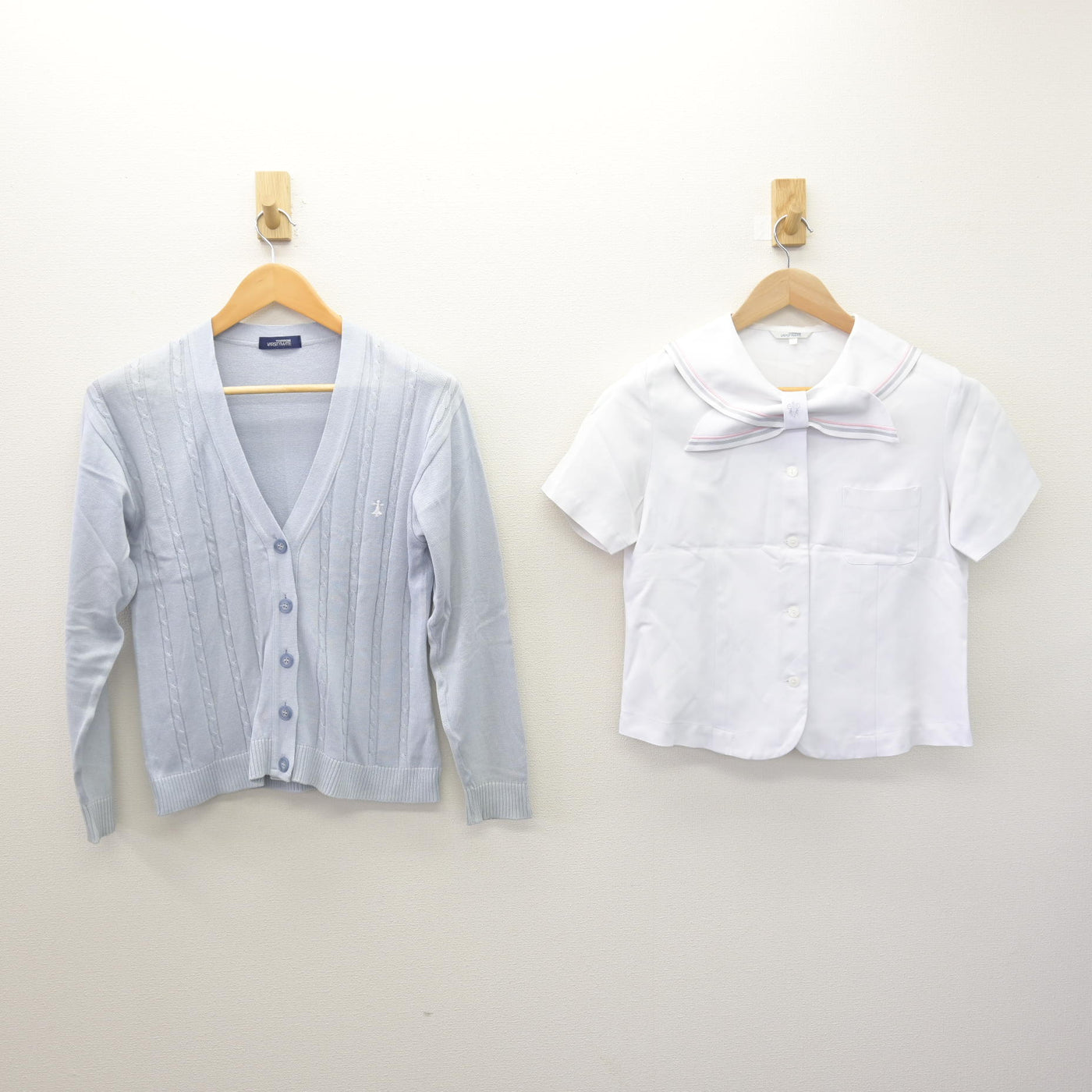 【中古】京都府 京都聖母学院中学校 女子制服 2点 (ニット・セーラー服) sf120633
