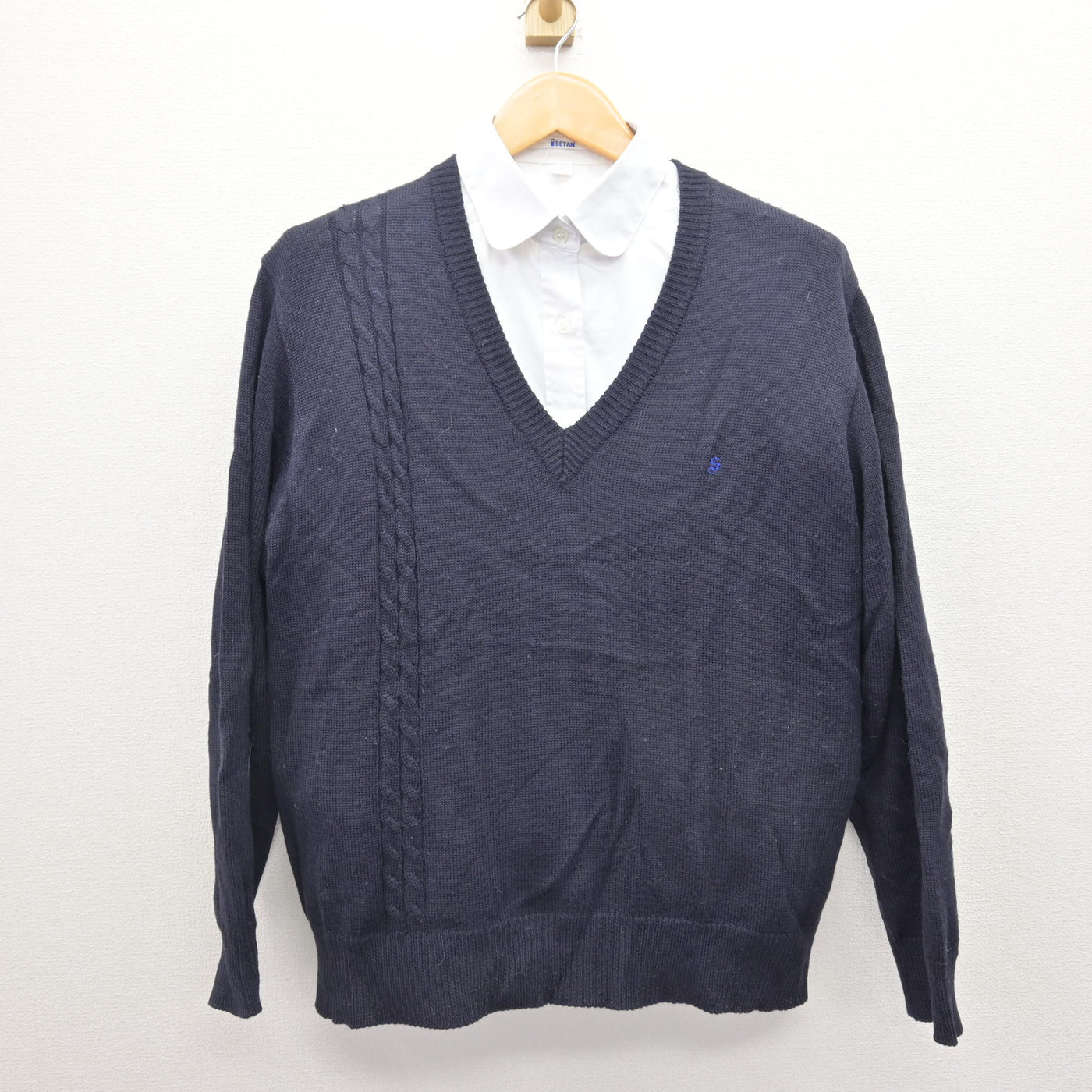【中古】東京都 白梅学園高等学校 女子制服 3点 (ニット・シャツ) sf120646