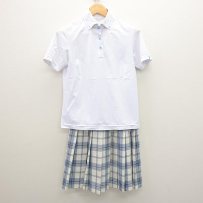 【中古】大阪府 大阪夕陽丘学園高等学校 女子制服 3点 (シャツ・スカート) sf120663